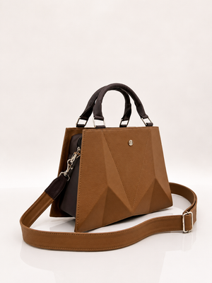 Cartera manos libres Francia grande, color camel y café
