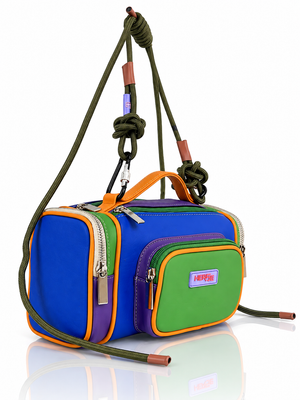 Cartera manos libres Segovia, color azul y verde