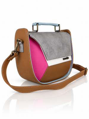 Cartera manos libres Berlín, color plateado y miel