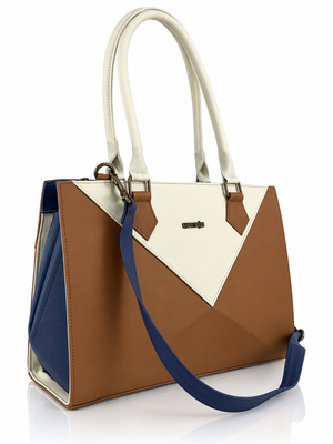 Cartera manos libres Florencia mediano, color crema y miel