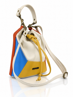 Cartera manos libres Seúl, color crema y salmón