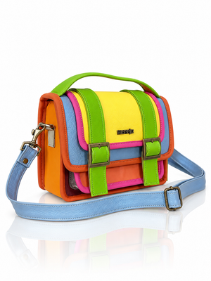 Cartera manos libres Ivy grande, color amarillo y verde