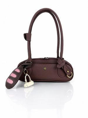 Cartera la Baguette mini, color vinotinto