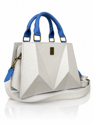Cartera manos libres Francia grande, color hielo y celeste