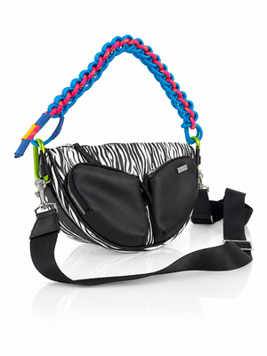 Cartera manos libres Munich edición especial, color negro y cebra