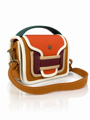 Cartera Valencia mini, color salmón y miel