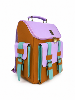 Morral Everest mediano, color lila y caramelo