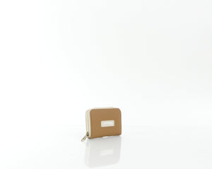 Billetera Malta Nudos, color miel y beige