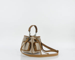 Cartera manos libres Barcelona, color beige y miel