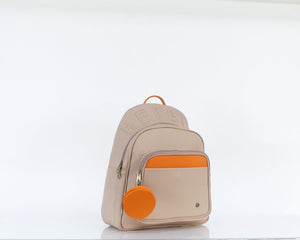 Morral Londres grande, color arena y naranja