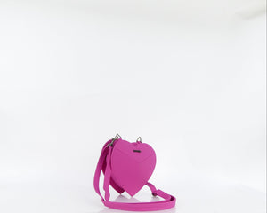 Cartera manos libres mini Corazón, color fucsia