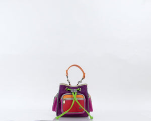Bolso manos libres Barcelona grande, color rojo y moraleche