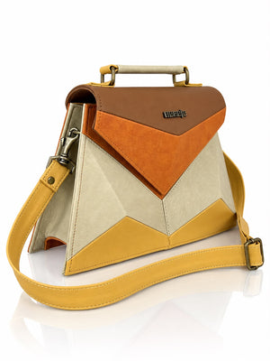 Cartera manos libres Manila Bag, color miel y beige