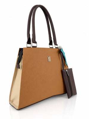 Cartera de mano Italia color camel de Hereje, colección Siete Colores
