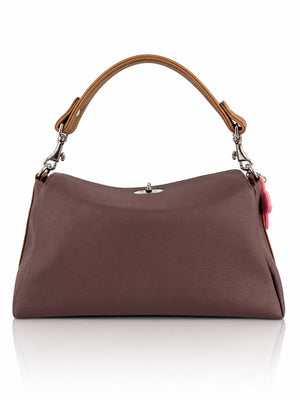 Cartera manos libres Japón color café de Hereje, colección Siete Colores