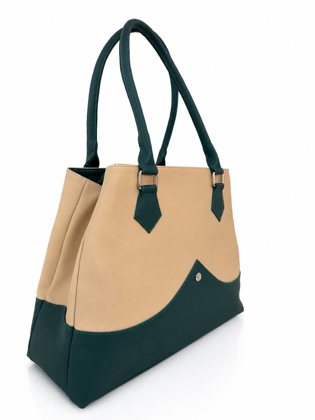 Cartera Bélgica, color beige y verde