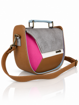Cartera manos libres Berlín, color plateado y miel
