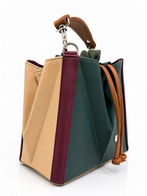 Cartera manos libres Egipto, color verde y beige