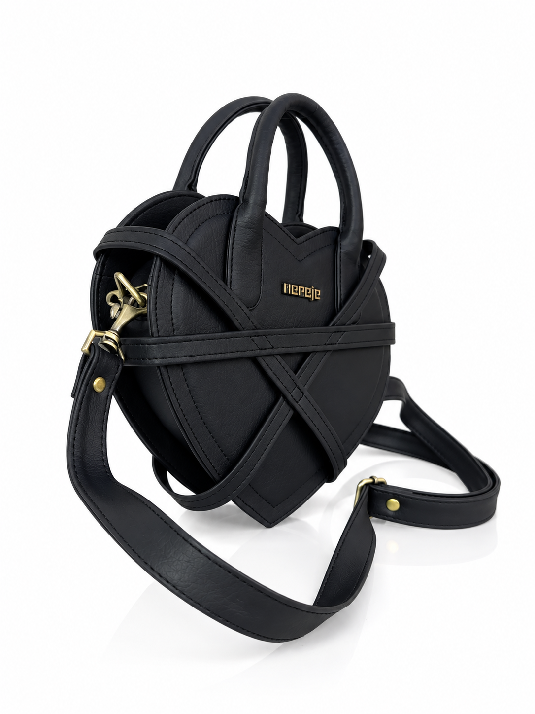 Cartera manos libres Corazón Bondage, color negro