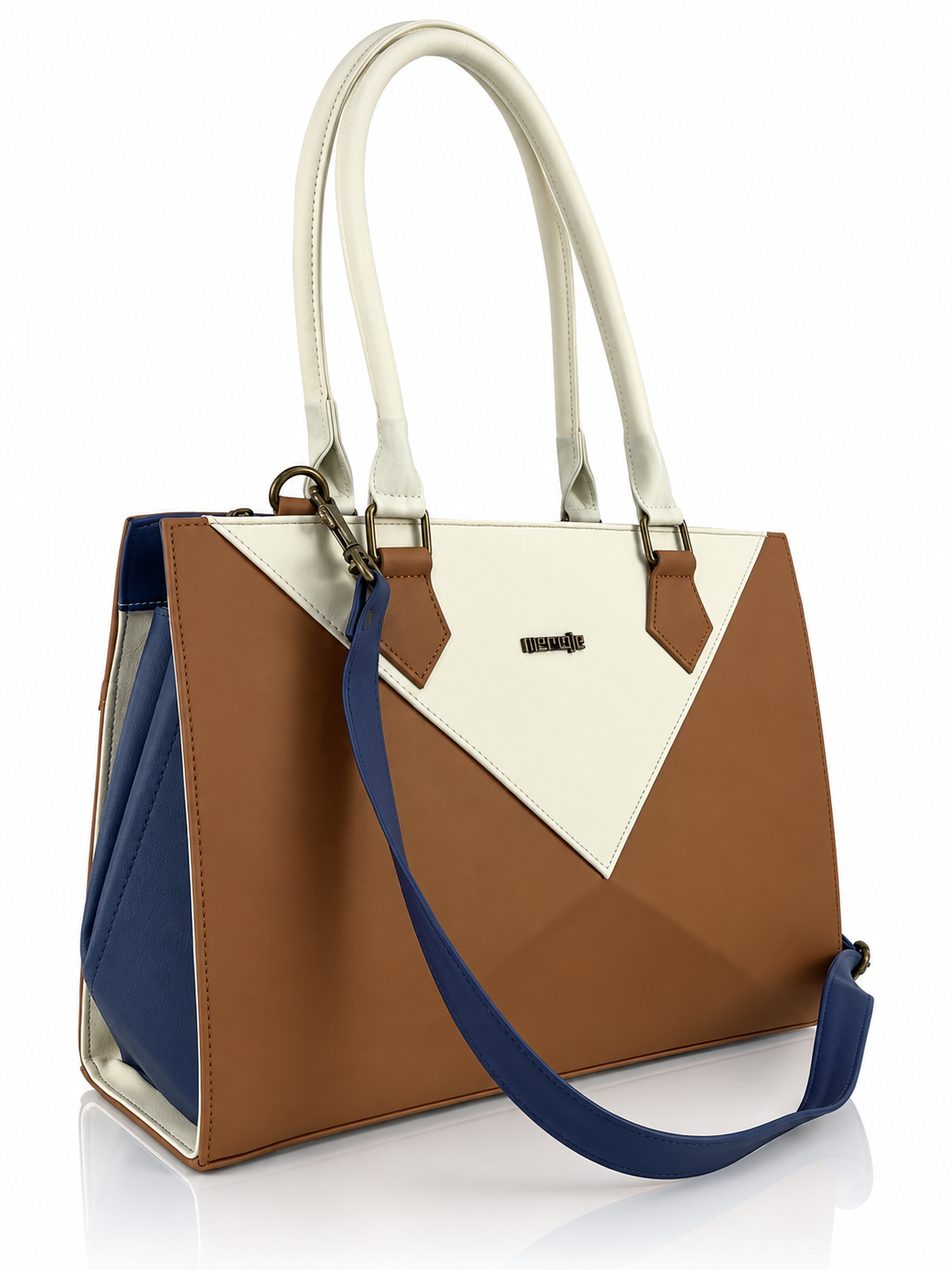 Cartera manos libres Florencia mediano, color crema y miel