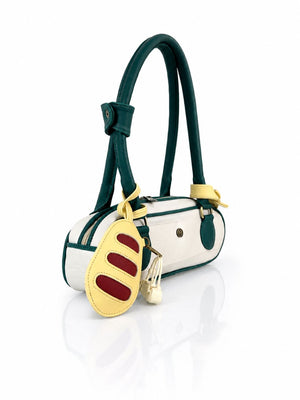 Cartera la Baguette mini, color champagne y verde