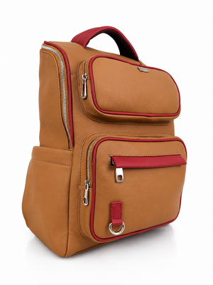 Morral Himalaya grande, color camel y vinotinto