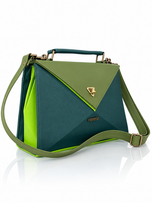 Cartera manos libres Siena grande, color verde oliva y verde