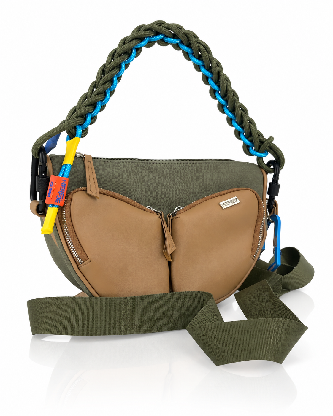 Cartera manos libres Munich edición especial, color verde y miel