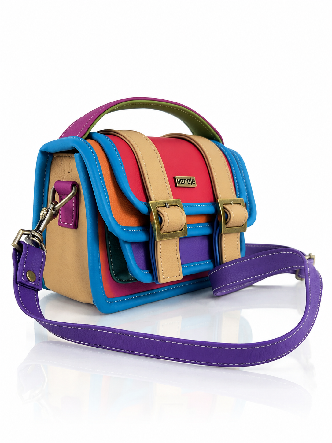 Cartera manos libres Ivy mini, color rojo y azul