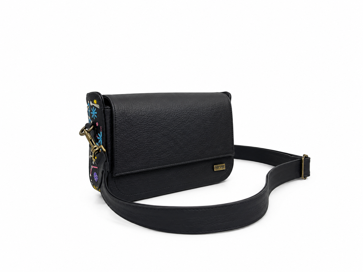 Cartera manos libres Venus, color negro