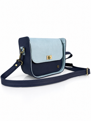 Cartera manos libres Timo, color azul oscuro y azul