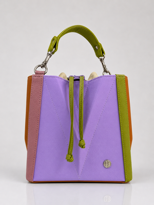 Cartera manos libres Egipto, color lila y naranja