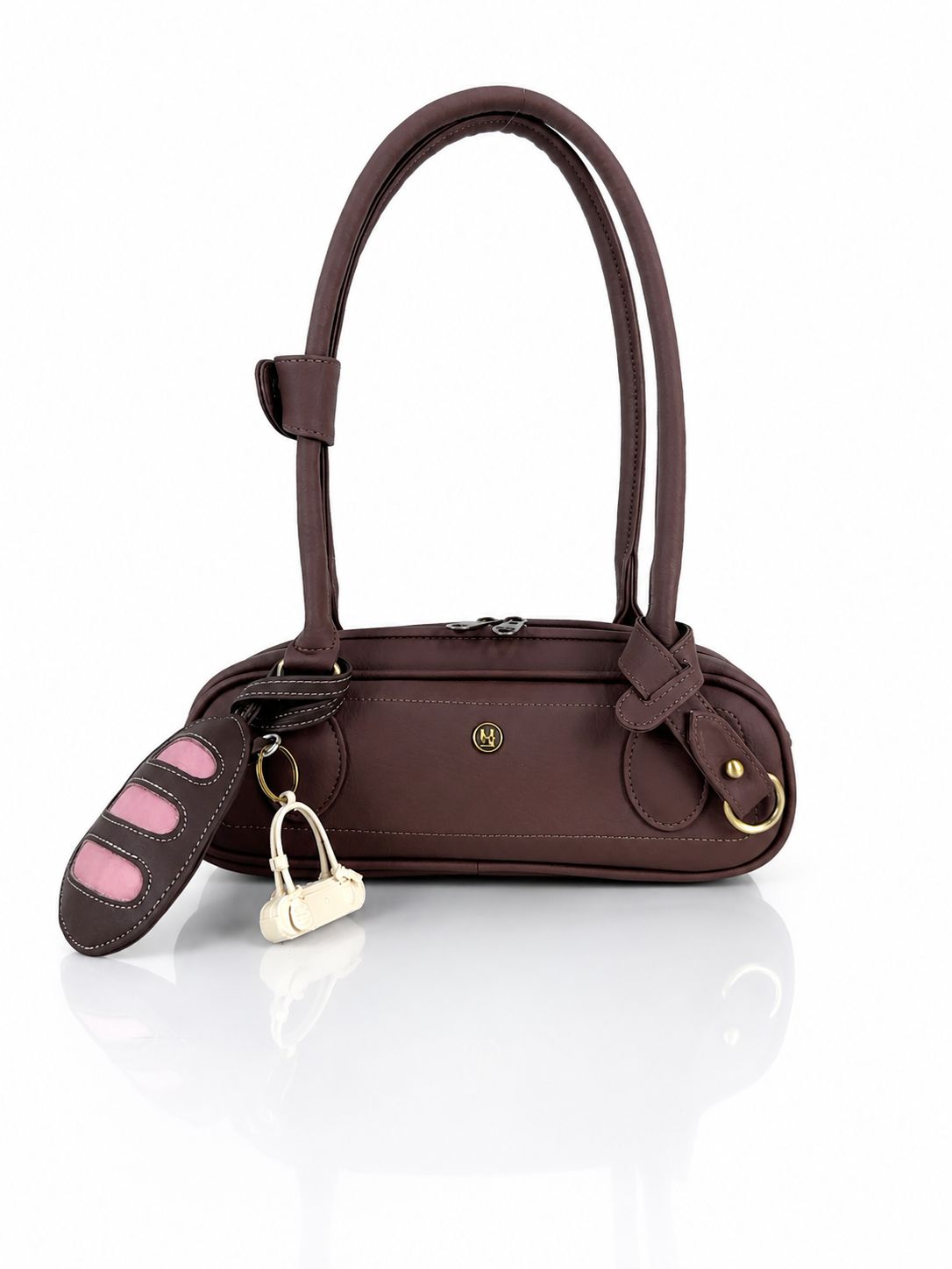 Cartera la Baguette mini, color vinotinto