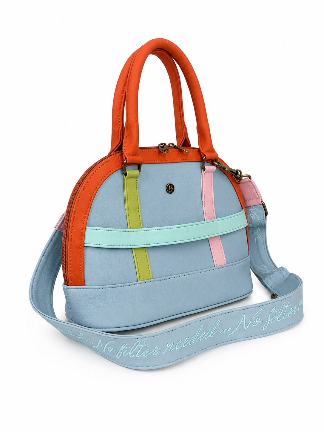 Cartera manos libres Cuba edición especial, color salmón y azul bebé