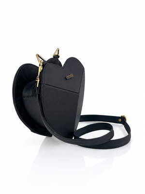 Cartera manos libres mini Corazón, color negro