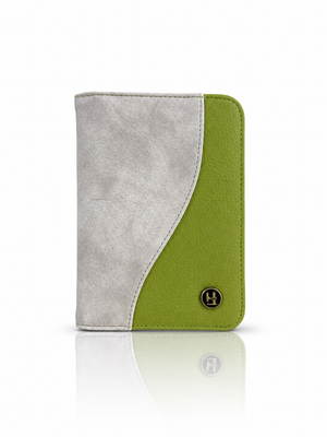 Pasaportera Cody, color hielo y verde