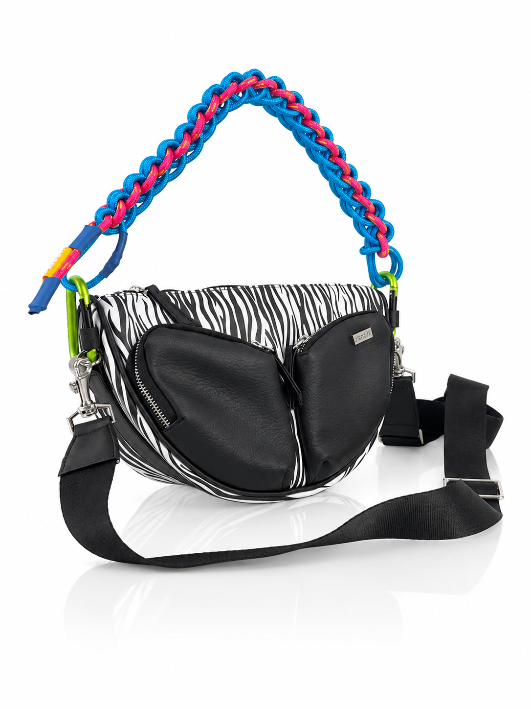 Cartera manos libres Munich edición especial, color negro y cebra