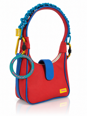Cartera Niza, color rojo y azul