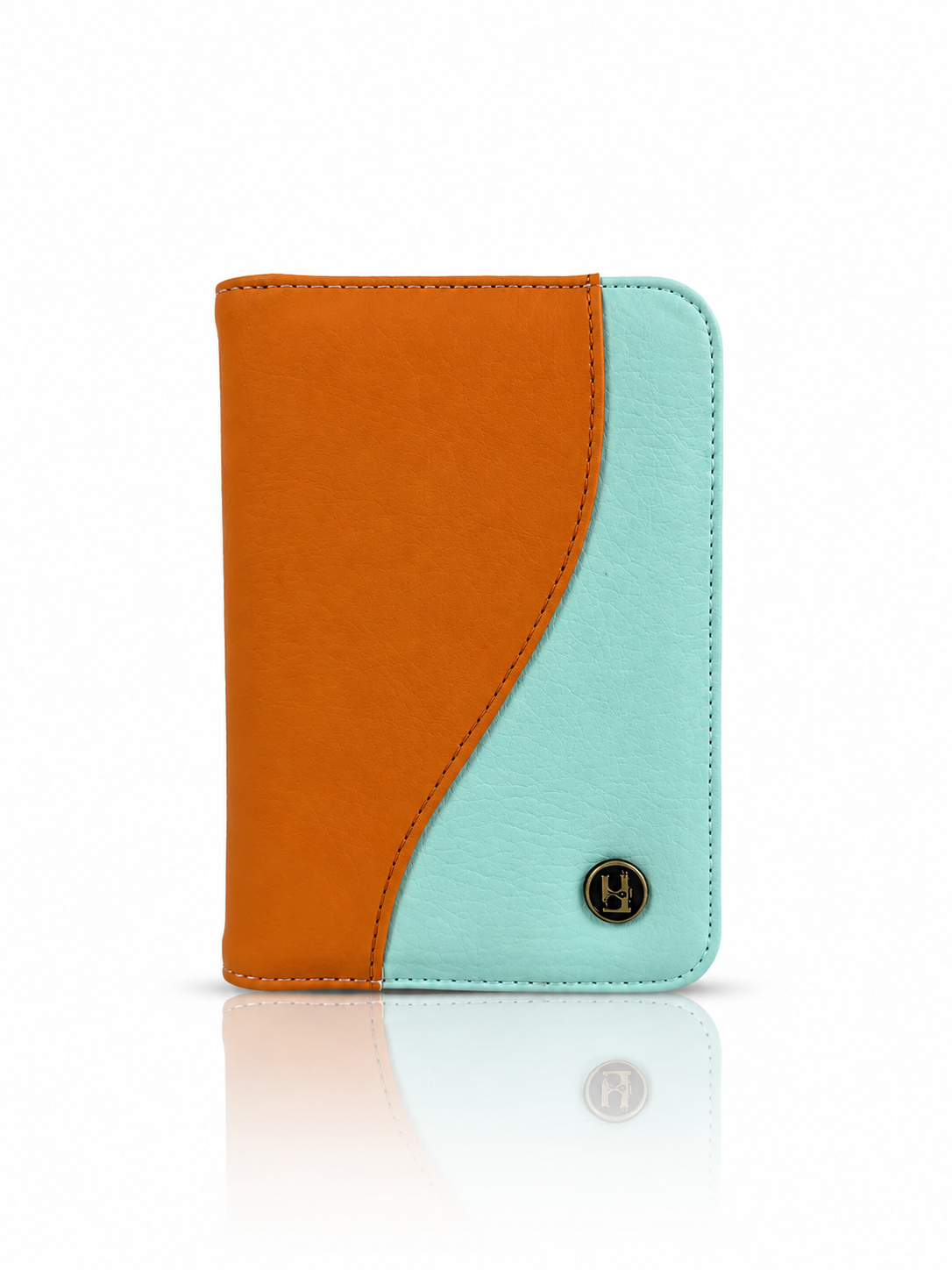 Pasaportera Cody, color naranja y menta