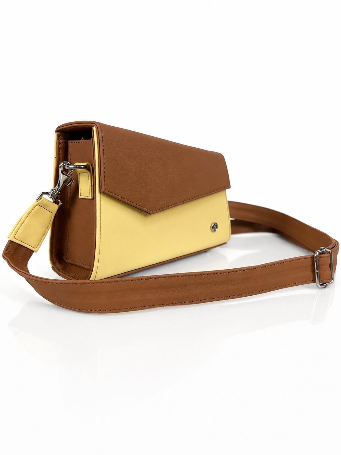 Bolso manos libres Mercurio, color miel y mantequilla