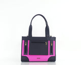 Cartera manos libres Totti grande, color negro y fucsia