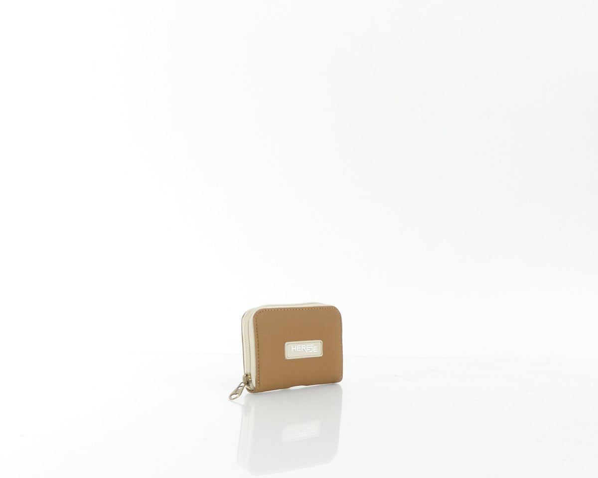 Billetera Malta Nudos, color miel y beige