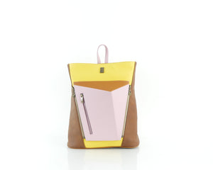 Morral manos libres Turky, color amarillo y camel