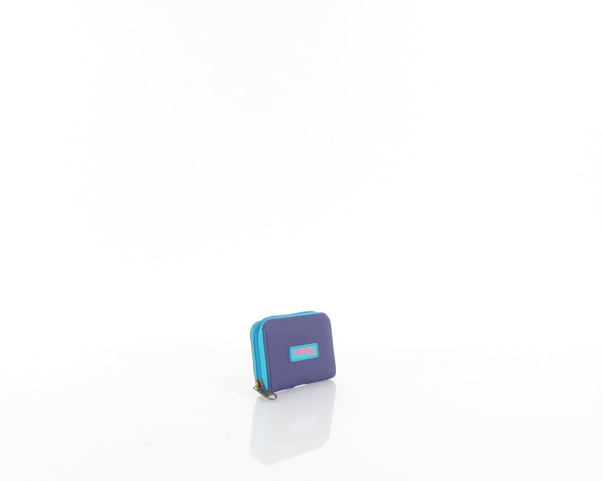 Billetera Malta Nudos, color azul oscuro y turquesa