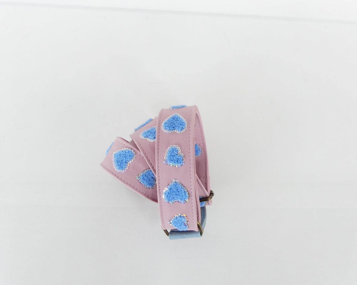 Straps Corazón, color rosado y azul bebé