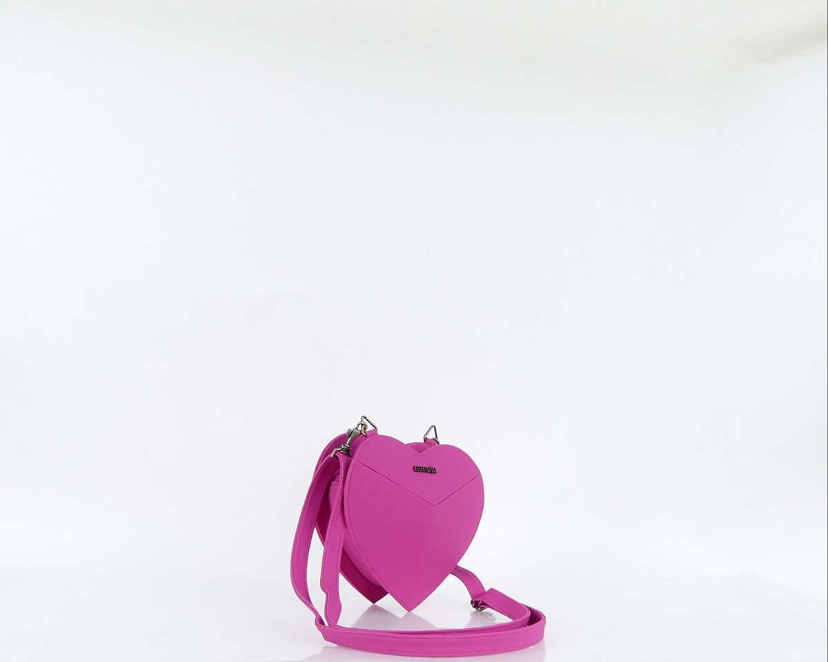 Cartera manos libres mini Corazón, color fucsia