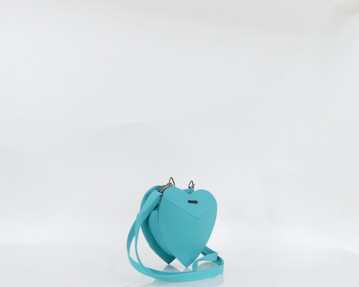 Cartera manos libres mini Corazón, color turquesa