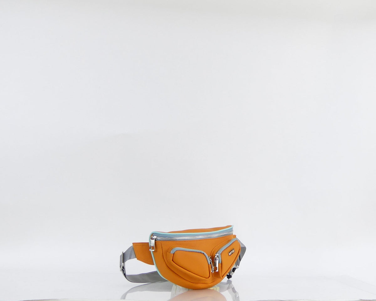 Riñonera Sidney, color naranja y menta