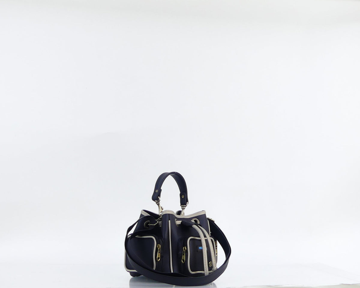 Cartera manos libres Barcelona, color negro y champagne