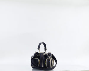 Cartera manos libres Barcelona, color negro y champagne